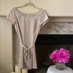 H & M grey beaded mini skirt / long top size US 2